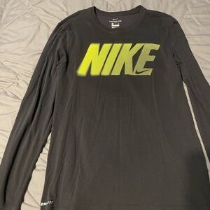 Nike Black Tee with Neon Yellow Accents